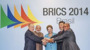 Handshake for the new bank: The five BRICS leaders in Fortaleza, Brazil. Photo: Ricardo Stuckert, Presidencia Brasil