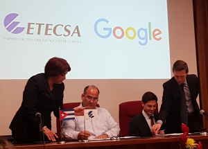 Etecsa-Google MoU signing in Havana